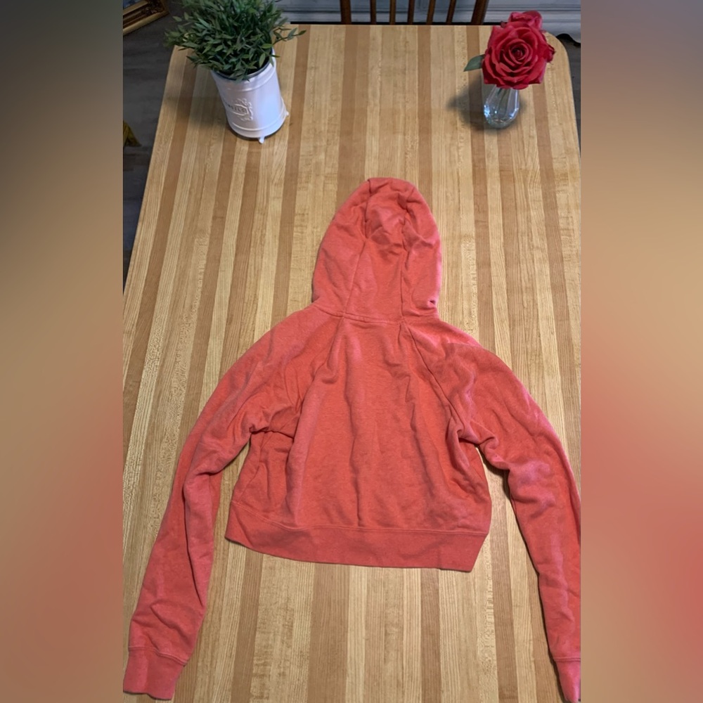 Nike coral pink cropped hoodie (S) - Picture 2 of 5